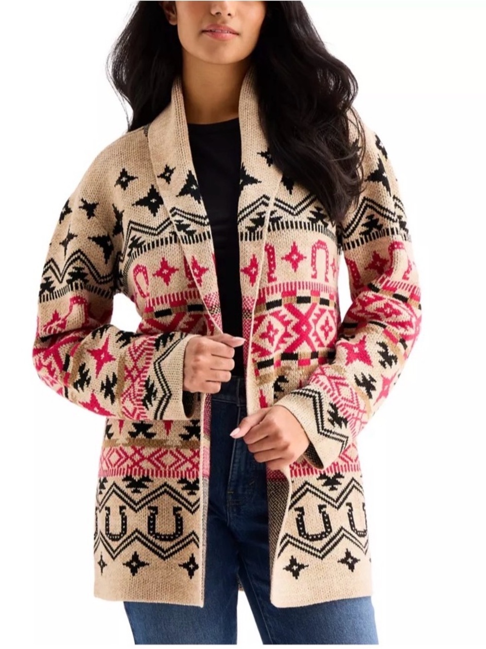 Lucky Brand Tan Horse Shoe Cardigan